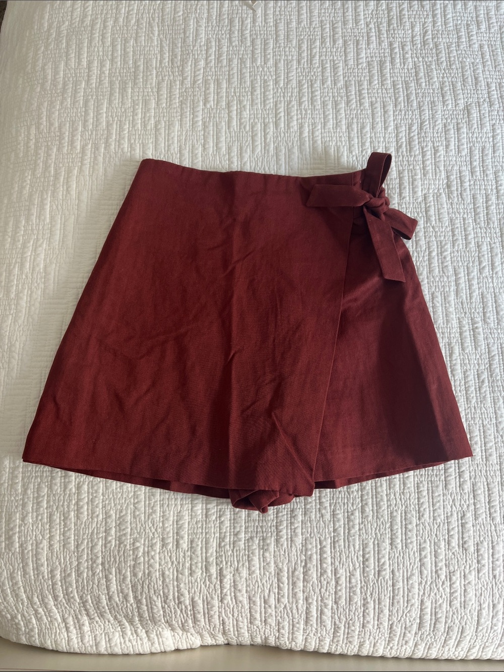 Red Brown Wrap Skort